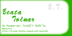 beata tolmar business card